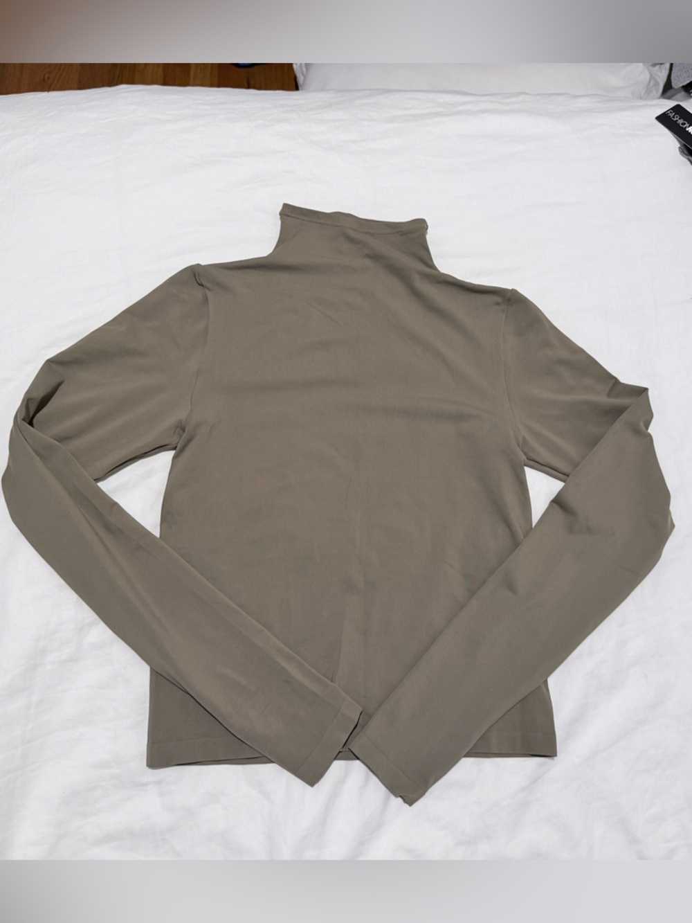 SKIMS Olive Green Mock Neck Long-Sleeve Top M